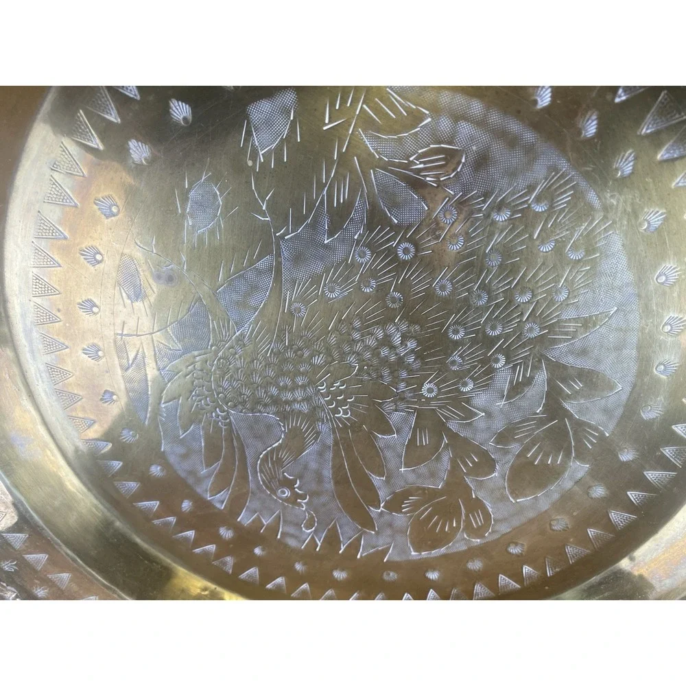 Brass Etched Peacock 14